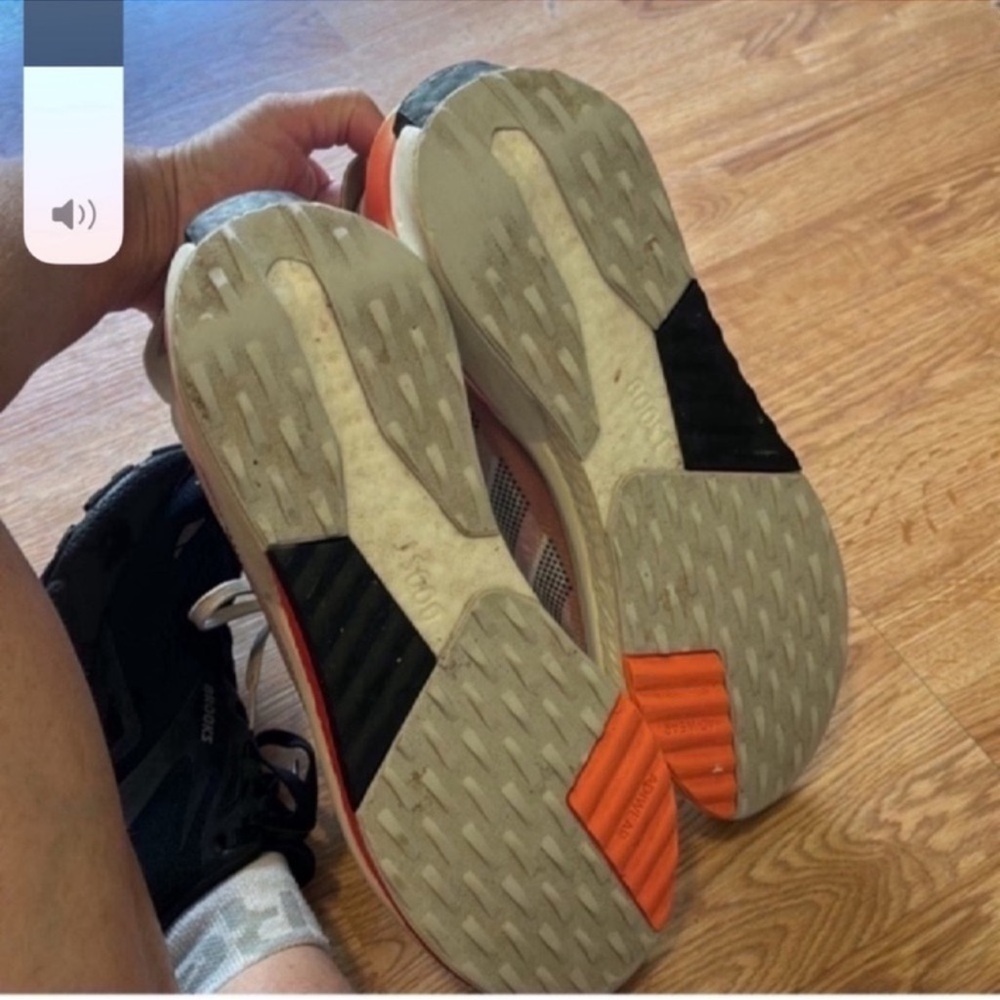 Adidas Pink and White Sneakers with Cushioned Sole - Picture 8 of 8